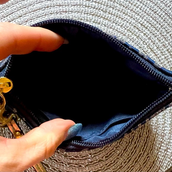 Coach Navy and Gold Heart Wristlet - Picture 3 of 3